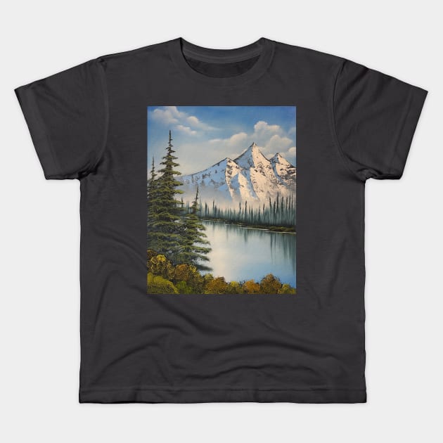 Springtime Mountains Kids T-Shirt by J&S mason